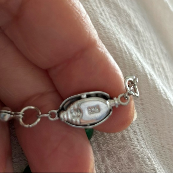 JADE / PEARL/SILVER BEADED EVERYDAY NECKLACE. MARKED 925. - Picture 14 of 15